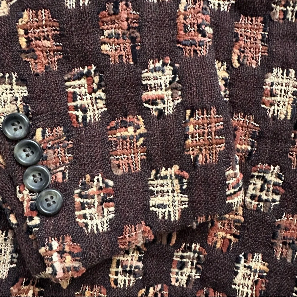 Vintage Al Barden Tweed Blazer 40R Brown Textured Wool Sport Coat